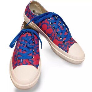 PS PAUL SMITH Kinsey Floral Print Canvas Low Top Sneakers Pink Blue 10 US (0476)